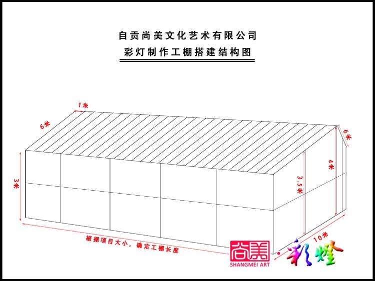 彩燈制作工棚搭建結(jié)構(gòu)圖